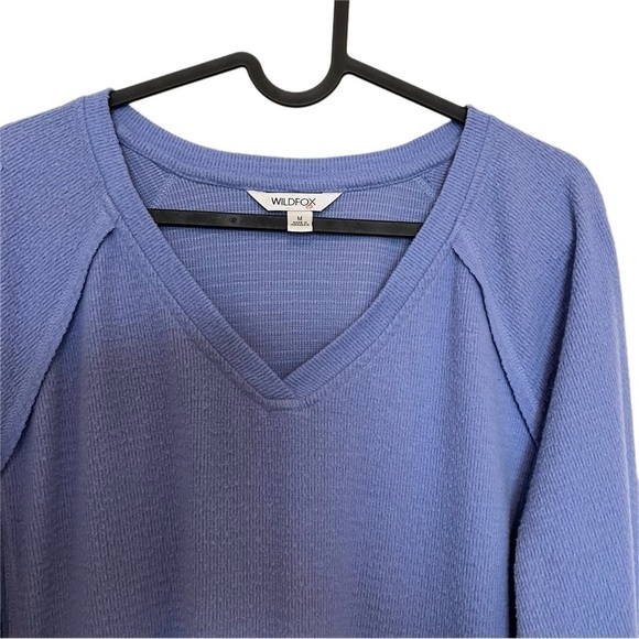 Wildfox Haley Periwinkle Brushed Long Sleeve Top Size Medium - Picture 5 of 8